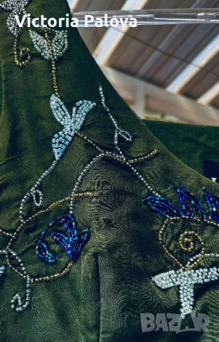 Елегантна зелена  ленена рокля JONES USA, снимка 15 - Рокли - 49873503