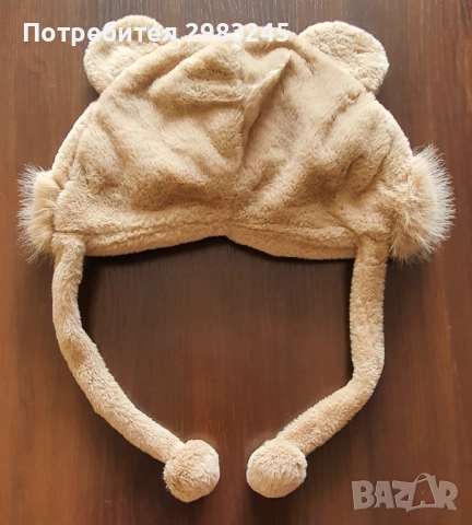 Дамска зимна шапка с мечешки ушички, снимка 2 - Шапки - 52341092