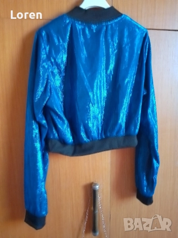 Подарявам!Синьо яке късичко тънка материя, снимка 2 - Якета - 51775072