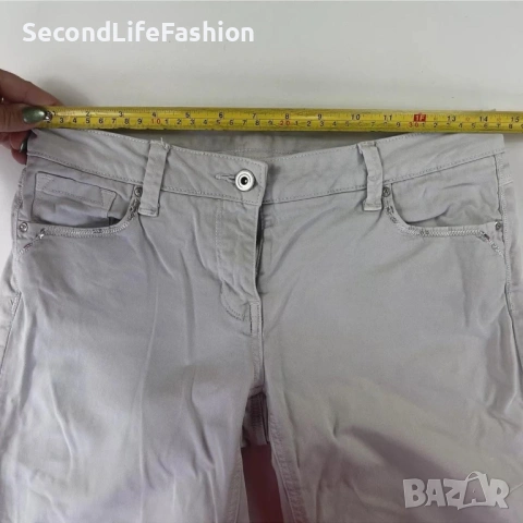 Дамски панталон NAF NAF размер 36 S, сив стандартен тесни еластични, снимка 5 - Панталони - 53270840