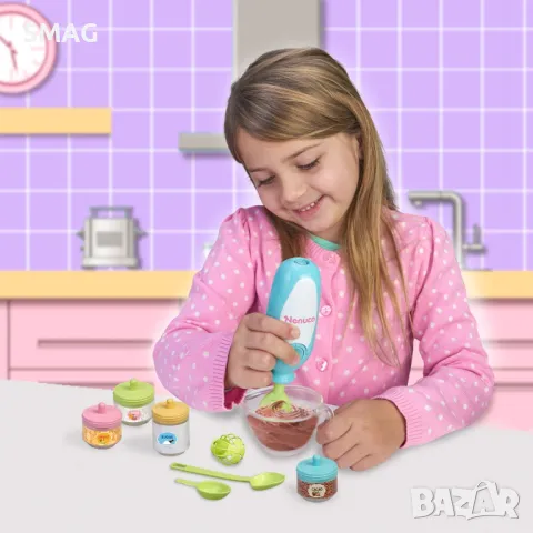 Комплект за хранене NENUCO с кукла и аксесоари - Giochi Preziosi S_1208633, снимка 5 - Кукли - 48211878