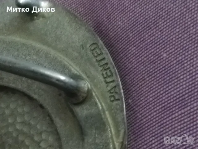 Метална маркова тока американска винтидж BevBuckle The  Beer buckle отлична 112х87х22мм, снимка 7 - Антикварни и старинни предмети - 48347574