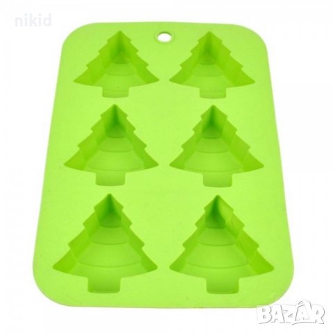 6 Елхи Елха дълбок силиконов молд форма калъп гипс сапун шоколад декор украса, снимка 2 - Форми - 39629078