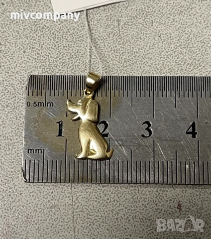 Златна висулка(куче)0.96гр., снимка 2 - Колиета, медальони, синджири - 52651547