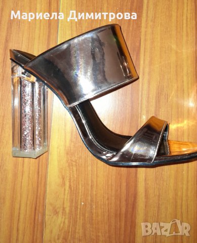 Дамски златисти сандали и дънкови ботички, снимка 3 - Сандали - 33979702