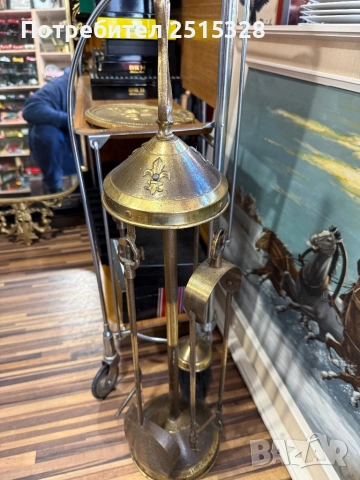 стар месингов комплект за камина