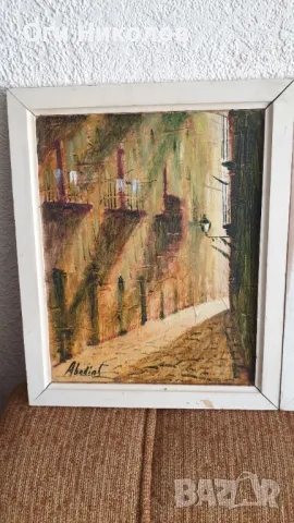 Цикъл Испански улици -два броя стари авторски картини, снимка 2 - Картини - 50243559