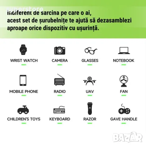 Комплект финни отвертки Digital One SP00978, 8бр, за ремонт на телефони, часовници, GPS навигации, снимка 4 - Резервни части за телефони - 48401304