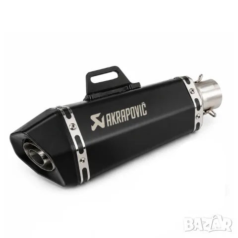 Черно неръждаемо мото гърне 345 mm с DB Killer, снимка 2 - Аксесоари и консумативи - 55866257