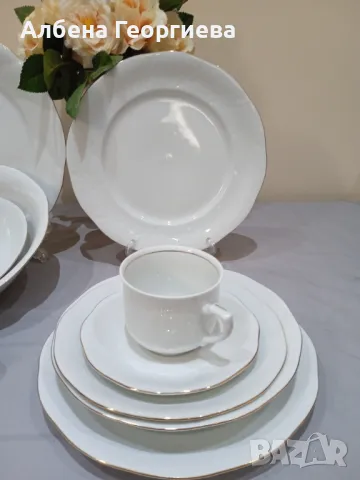Нов порцеланов сервиз Allegro Gold KORONA- 29 части, снимка 3 - Сервизи - 49433659