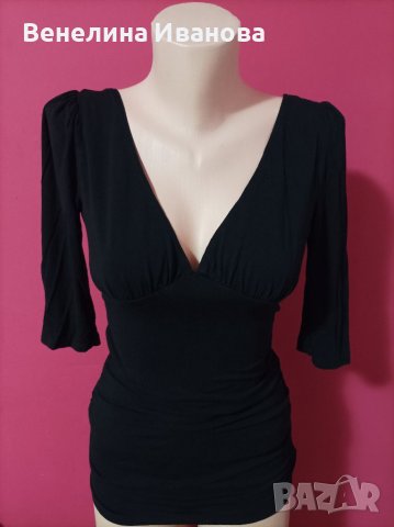 Елегантна дамска блуза с отворено деколте и гол гръб MNG, снимка 1 - Блузи с дълъг ръкав и пуловери - 41304651