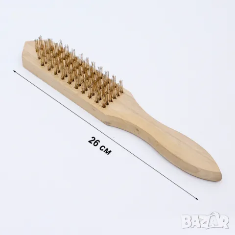 4237 Телена четка за скара с дървена дръжкa, снимка 5 - Мопове, кофи, четки и метли - 48434919