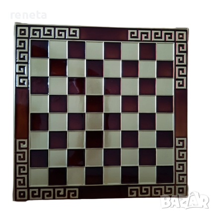 Шах Римляни, Метална дъска, метални фигури, Червен, 28х28 см, снимка 2 - Шах и табла - 52528292