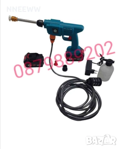 Акумулаторна Водоструйка за почистване на автомобили с батерия и зарядно устройство , снимка 3 - Аксесоари и консумативи - 50990943