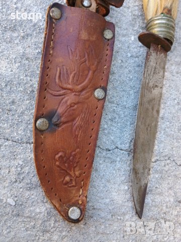 Нож с дръжка от кози крак, снимка 3 - Антикварни и старинни предмети - 44347391