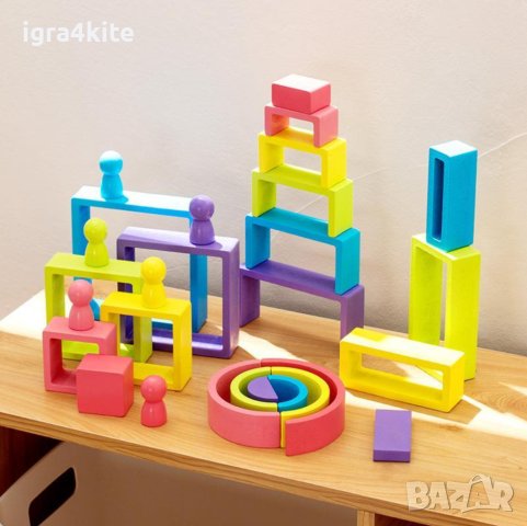 НАМАЛЕНИЯ Монтесори 4в1 комплект дървени игри / НОВО ! Логическа дървена игра, снимка 2 - Образователни игри - 42273461