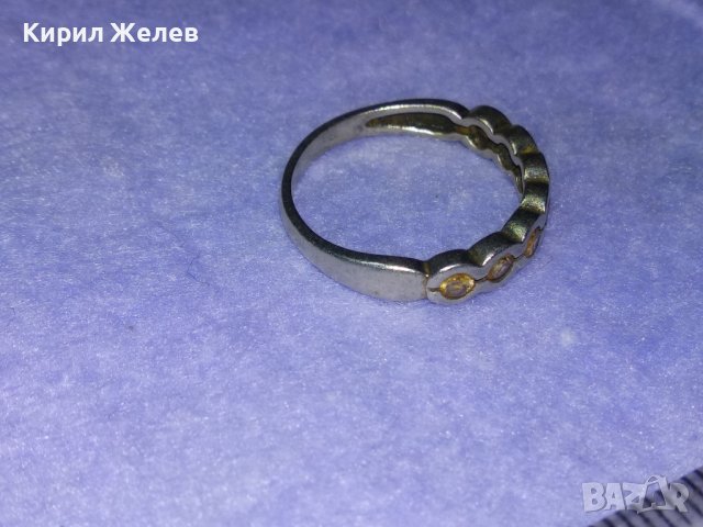 Стар СКЪПОЦЕНЕН СРЕБЪРЕН ПРЪСТЕН СРЕБРО 925 АНГЛИЯ с ЮВЕЛИРНО ФАСЕТИРАН ЖЪЛТ ЗЛАТЕН ТОПАЗ 39895, снимка 8 - Пръстени - 42638207