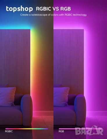 Чисто нова запечатана Смарт LED лента Govee RGBIC H617A, синхронизация на музика, 5 метра , снимка 3 - Резервни части за машини - 53658337