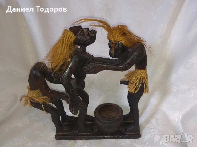 Африканска Дървена Фигура - Ръчна Изработка, снимка 4 - Декорация за дома - 46335950