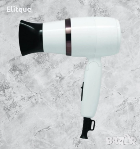 Сешоар Rosberg, 1600W, Черен/Бял, Сгъваема дръжка 2 години гаранция, снимка 6 - Други - 52459646