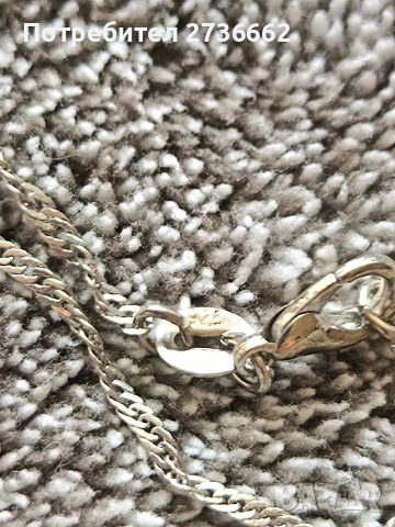 Сребърно колие с лилав цирконии , снимка 3 - Колиета, медальони, синджири - 53711521