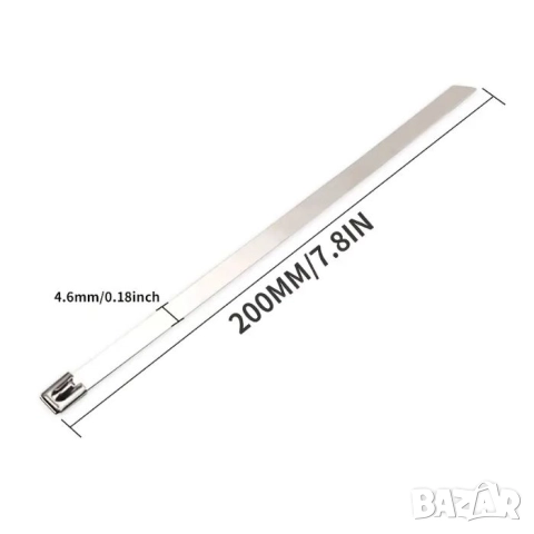 Кабелни връзки от неръждаема стомана, Метални опашки, 3 размера