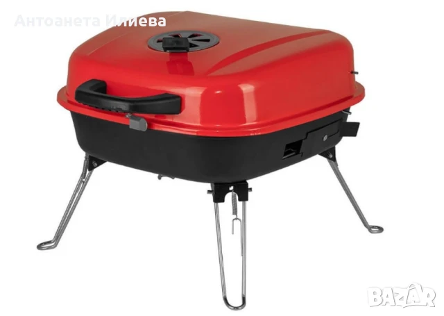 Барбекю Muhler, червено с капак, 40x40cm, снимка 1