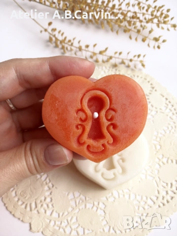 Ароматни чаени свещички сърце с ключалка, уникален модел в комплект от 10 бр., снимка 4 - Декорация за дома - 53604064