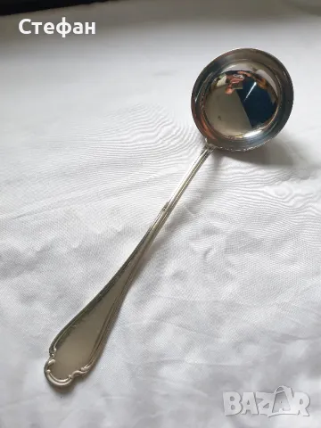 Масивен дебело посребрен черпак