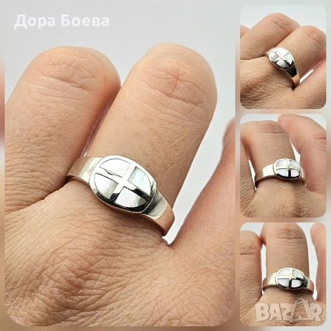 Сребърен пръстен: "Аксис", снимка 4 - Пръстени - 52392362