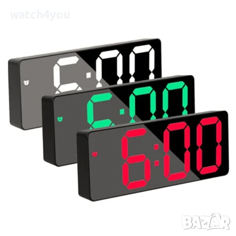 НОВ СВЕТЕЩ LED ЧАСОВНИK С ГОЛЕМИ ЦИФРИ НА ТОК ИЛИ БАТЕРИИ, ТЕРМОМЕТЪР. СВЕТЕЩИ ЧАСОВНИЦИ. БУДИЛНИК, снимка 4 - Други - 35144702