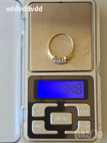 Златен пръстен с Диаманти 14 карата, снимка 9 - Пръстени - 55777060