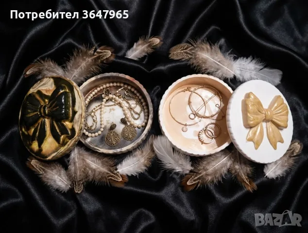 Кутия за бижута или други вещи от екокерамика , снимка 4 - Декорация за дома - 56106277