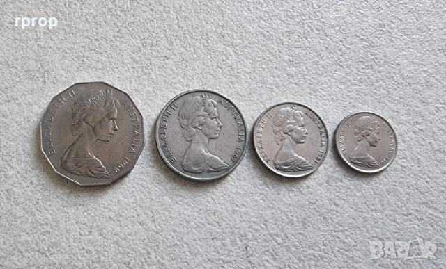 Австралия. Лот .5, 10 ,20, 50 цента. 4  бройки. С ликът на Елизабет II , като млада., снимка 6 - Нумизматика и бонистика - 44462339