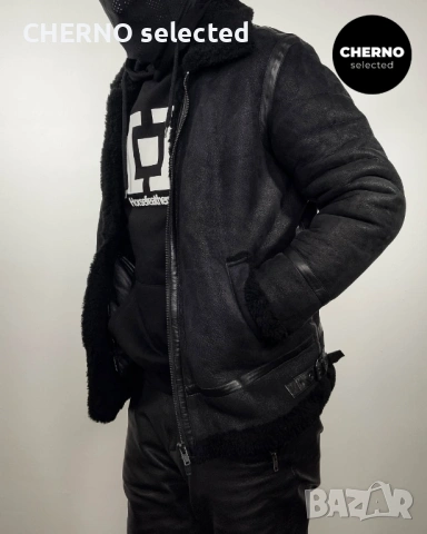Мъжко бомбър яке от естествена агнешка кожа•кожух LEVI'S MADE & CRAFTED Shearling Bomber – M•L, снимка 6 - Якета - 53663962