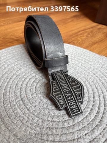 Чисто нов колан от естествена кожа Harley Davidson с голяма катарама, снимка 3 - Колани - 52276045