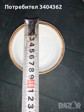 Дулево - съветски порцелан 4 купички за хайвер златен кант, снимка 7 - Антикварни и старинни предмети - 50910075