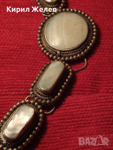 ОСМАНСКА ВЪЗРОЖДЕНСКА СТАРИННА САЧАНЕНА ГРИВНА с БЯЛ ИВИЧЕСТ АХАТ 4973, снимка 3 - Антикварни и старинни предмети - 29546040