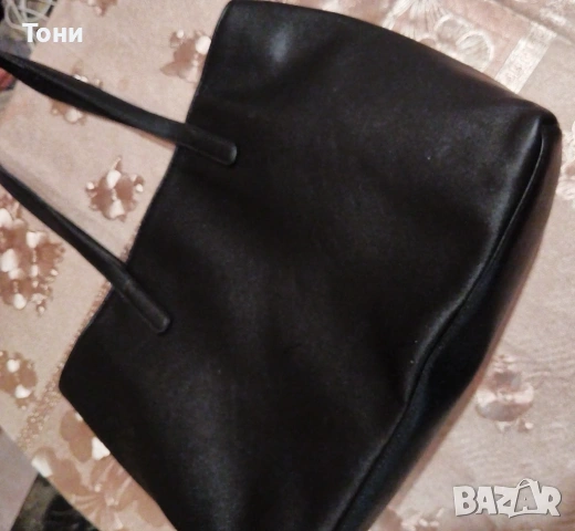 ANNA FIELD Оригинал Нова Кожена Дамска Голяма Чанта с Кожен Несесер