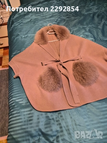 палто Кашмир естествен косъм лисица, снимка 2 - Палта, манта - 52972409