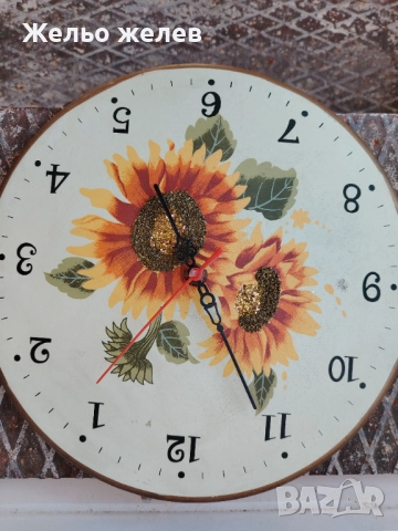 Часовник,30см,метален,винтич цветя 20лв, снимка 11 - Стенни часовници - 39881804