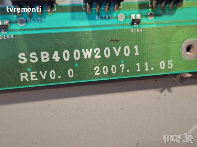 Платка SSB400W20V01 REV0.0 for SAMSUNG LE40A656A for 40inc DISPLAY LTF400HC01, снимка 2 - Части и Платки - 44322705