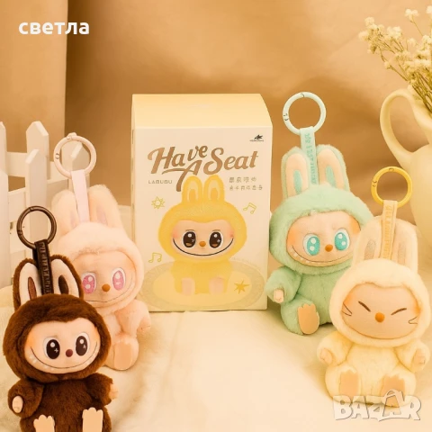 Мини музикална фигурка Лабубу със светлини – плюшена, 18 см, снимка 6 - Плюшени играчки - 51067456