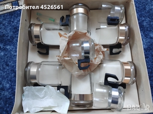 Комплект ретро чаши за кафе/чай със стойки и чинийки, снимка 2 - Чаши - 53746286