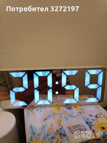 Цифров LED огледален настолен часовник,цифрова аларма,дата,температура и др.функции, снимка 9 - Други - 40933576