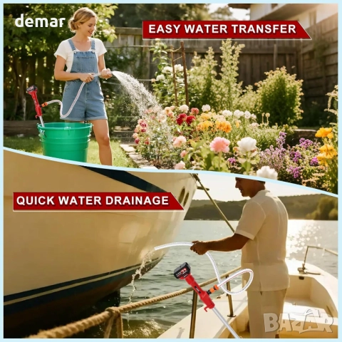 Безжична водна помпа SundpeyPRO, 2 x 4.0Ah батерии, 1,5 метра маркуч, снимка 6 - Напояване - 52264789