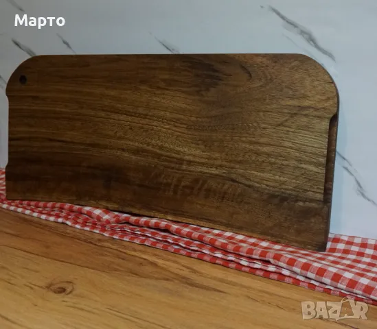 Дъска-поднос от орех ръчна изработка, снимка 4 - Аксесоари за кухня - 49304346
