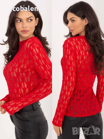 Дамска дантелена блуза с дълги ръкави, 5цвята   , снимка 12 - Блузи с дълъг ръкав и пуловери - 52856669