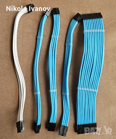 Плетени кабели 24pin | 4+4pin CPU | 2x8pin GPU | 6pin GPU | extension cable for PSU