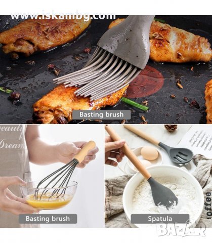 КОМПЛЕКТ ОТ 12БР СИЛИКОНОВИ КУХНЕНСКИ ПРИБОРИ С МЕТАЛНА ПОСТАВКА - КОД 2776, снимка 8 - Прибори за хранене, готвене и сервиране - 33918795